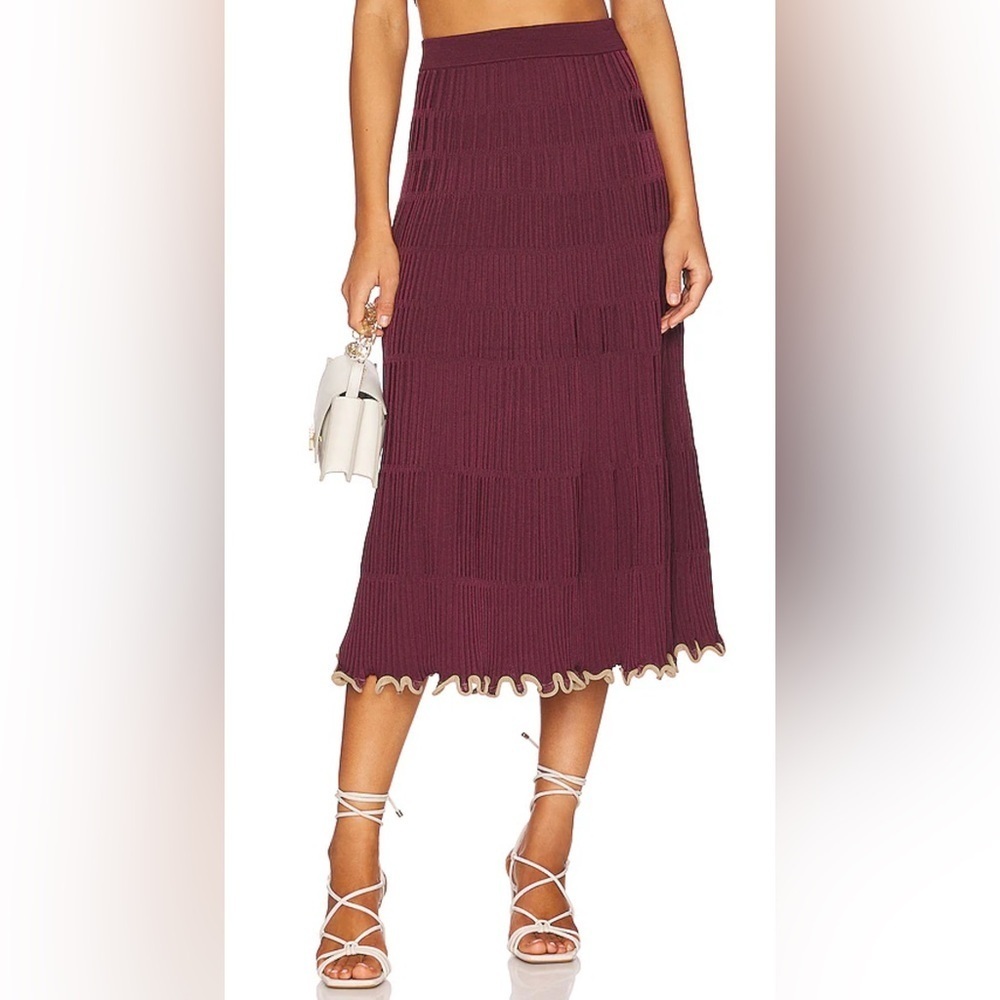 Jonathan Simkhai Malia ribbed-knit midi skirt XS